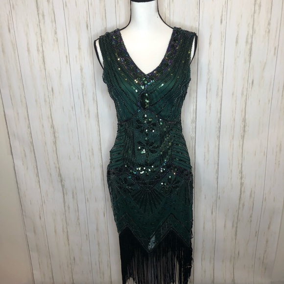 MetMe Dresses & Skirts - MetMe Green Flapper Dress
